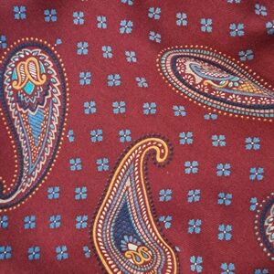 Yves Saint Laurent Burgundy Paisley Robe with Blue Accents